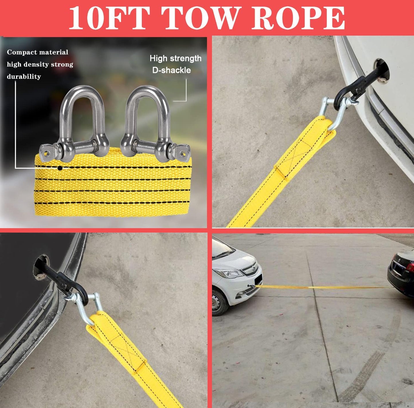 LIANXIN Car Roadside Emergency Kit,Car Safety Roadside Assistance Kit Jumper Cables, Headlamp,Tow Straps,Art Knife,Grey Automotive Emergency Kits