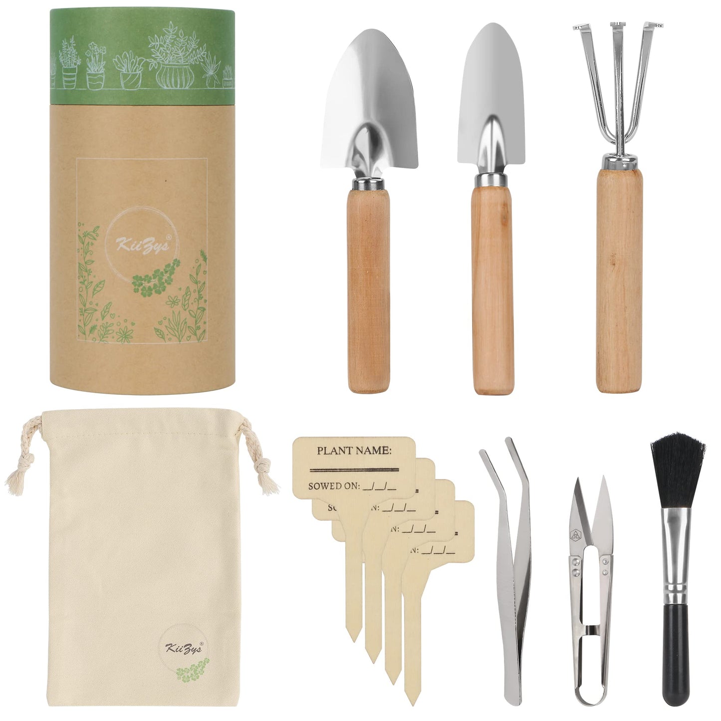 Indoor Garden Tools for Gardening - KiiZYS 12-Piece Small Garden Tools Set - Indoor Gardening Gifts for Women - Mini Hand Tools House Plant Tool
