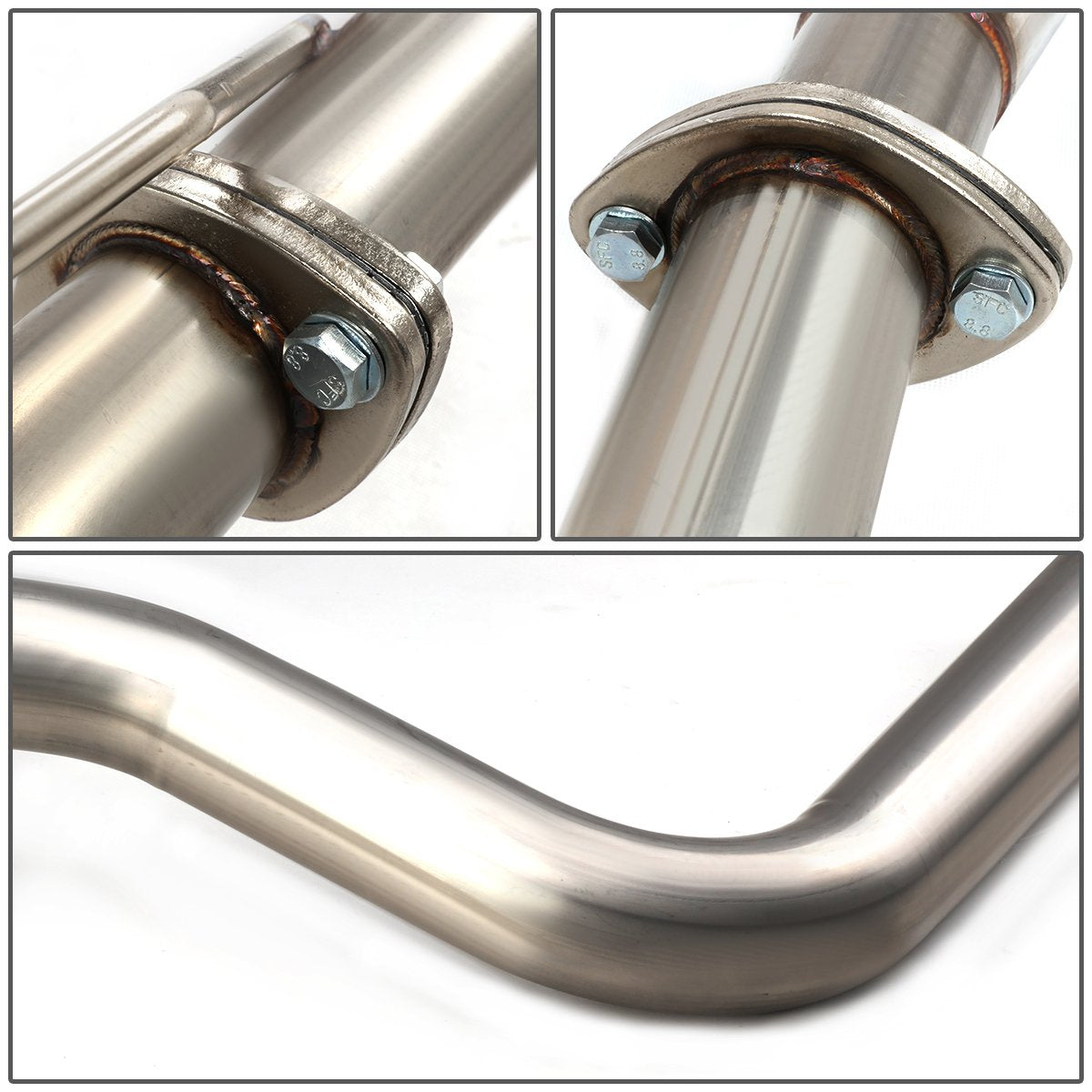 Auto Dynasty 4 inches Round Muffler Tip Catback Exhaust System Compatible with 1992-2000 Honda Civic Coupe Sedan EX, Stainless Steel