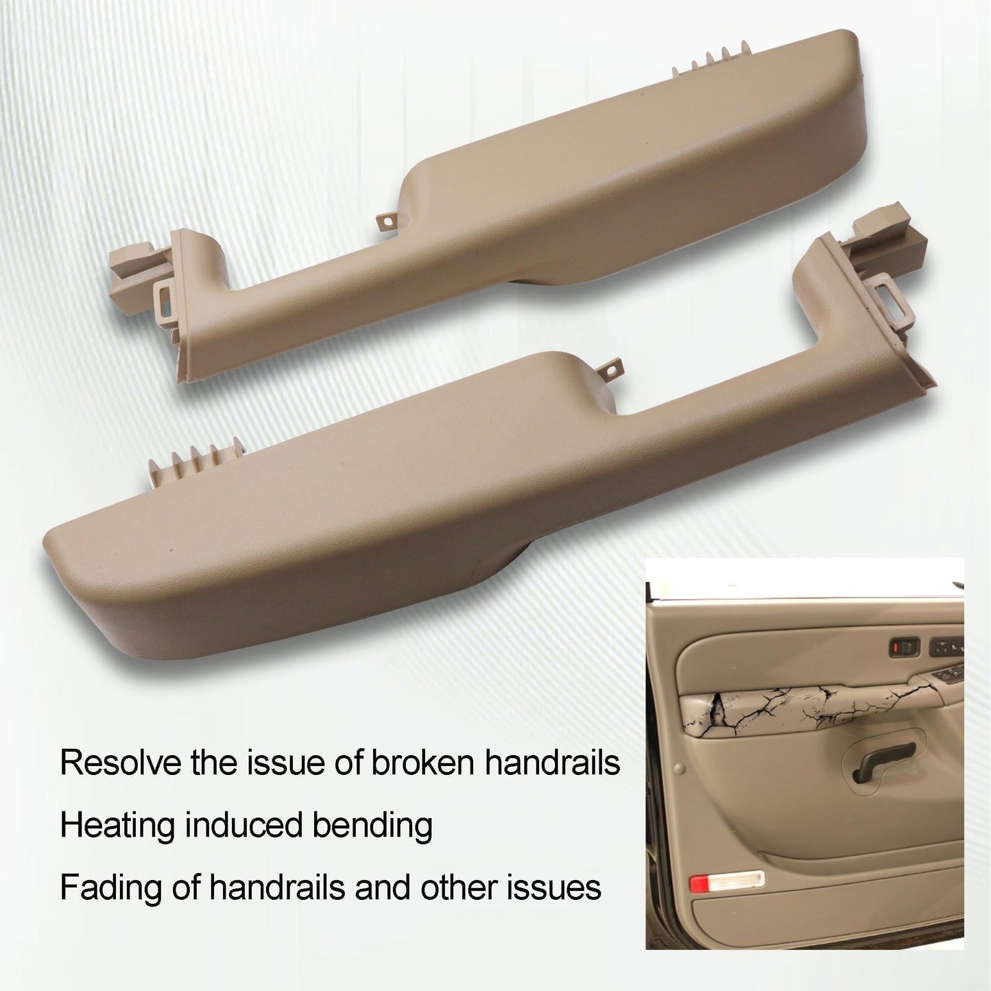 1 Pair Beige Door Armrest Handle Fit for Chevy Suburban Tahoe Avalanche Fit for GMC Yukon Fit for Cadillac Escalade 1999-2006 88981547 88981548 15703701 15703702 12472876 Front Left and Right Side