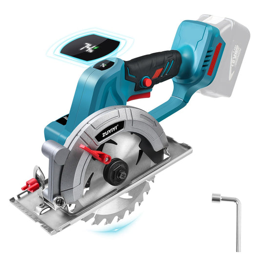 ZUYIYI 6 Inch Cordless Mini Circular Saw for Makita 18V Battery(Not Inclued), 12000RPM 2"(90°) Cutting Depth, Brushless Compact Tile Saw for Wood, Tile, Metal, Plastic, for 5-1/2, 5-3/8 Inch Blade