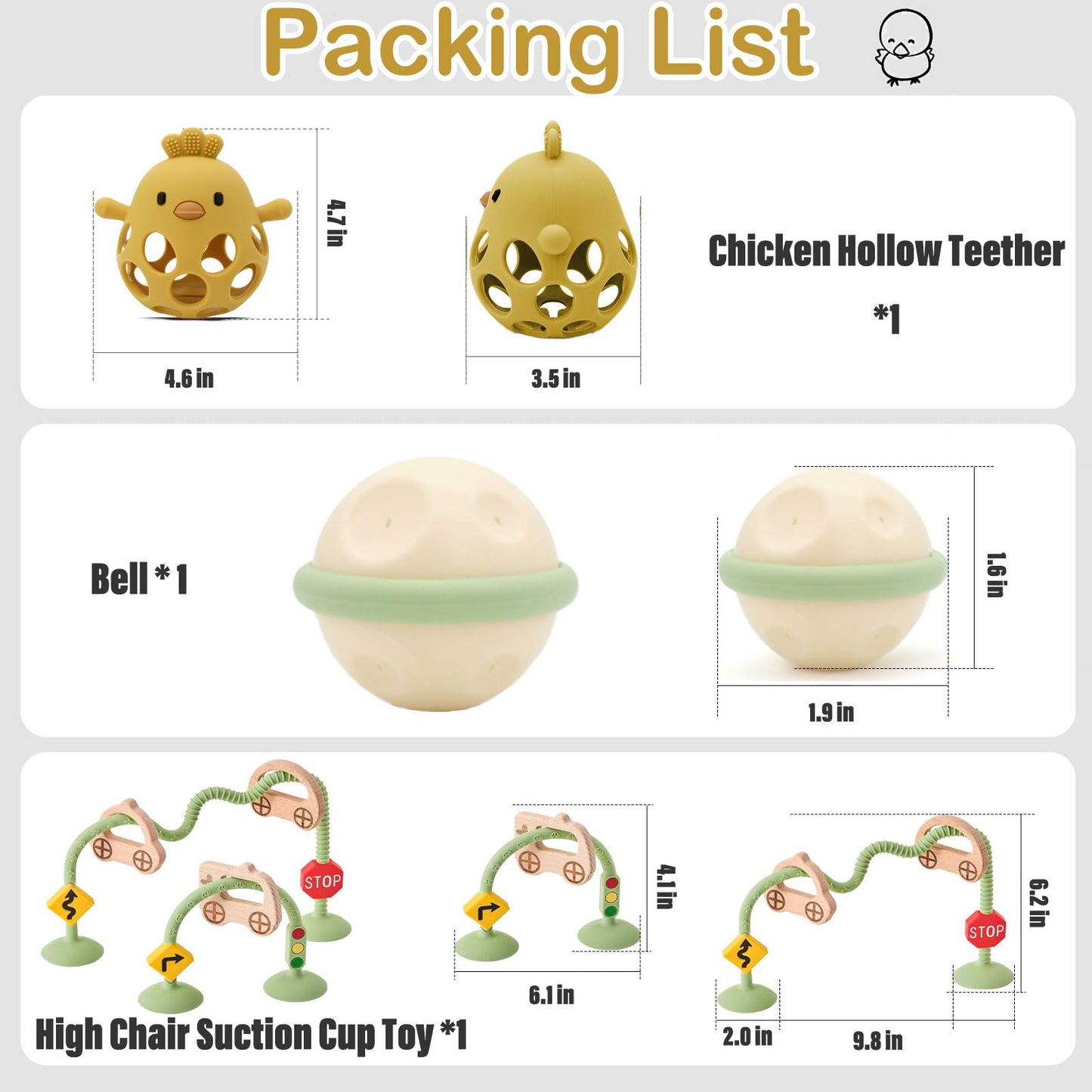 Baby Teething Toy, Silicone Hollow Groundhog Teething Toys, Food Grade Silicone Teething Mitten, Suitable for Babies of Any Age, Yellow