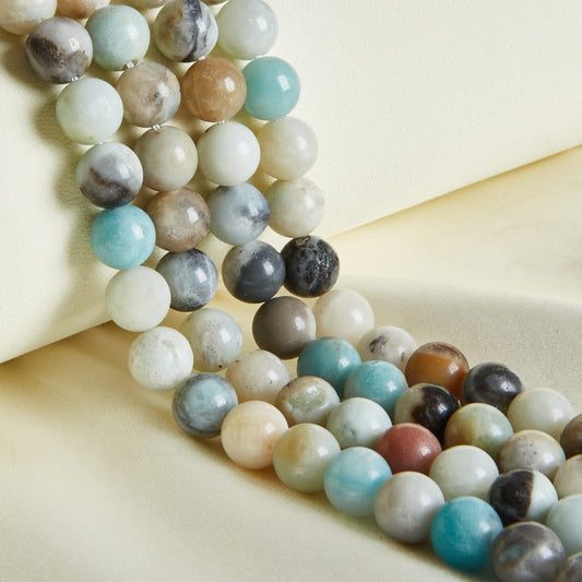 45pcs 8mm Natural Amazonite Beads Gemstone Beads Round Loose Beads for Jewelry Making
