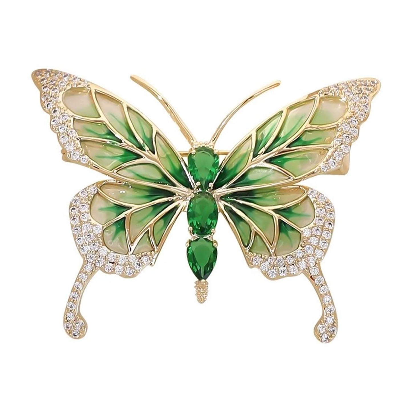 HETICA Women Animal Floral Brooch Pin Accessory Perfect as a Gift for Anniversary Celebrations, Parties, Or Everyday Wear (Butterfly-Green)