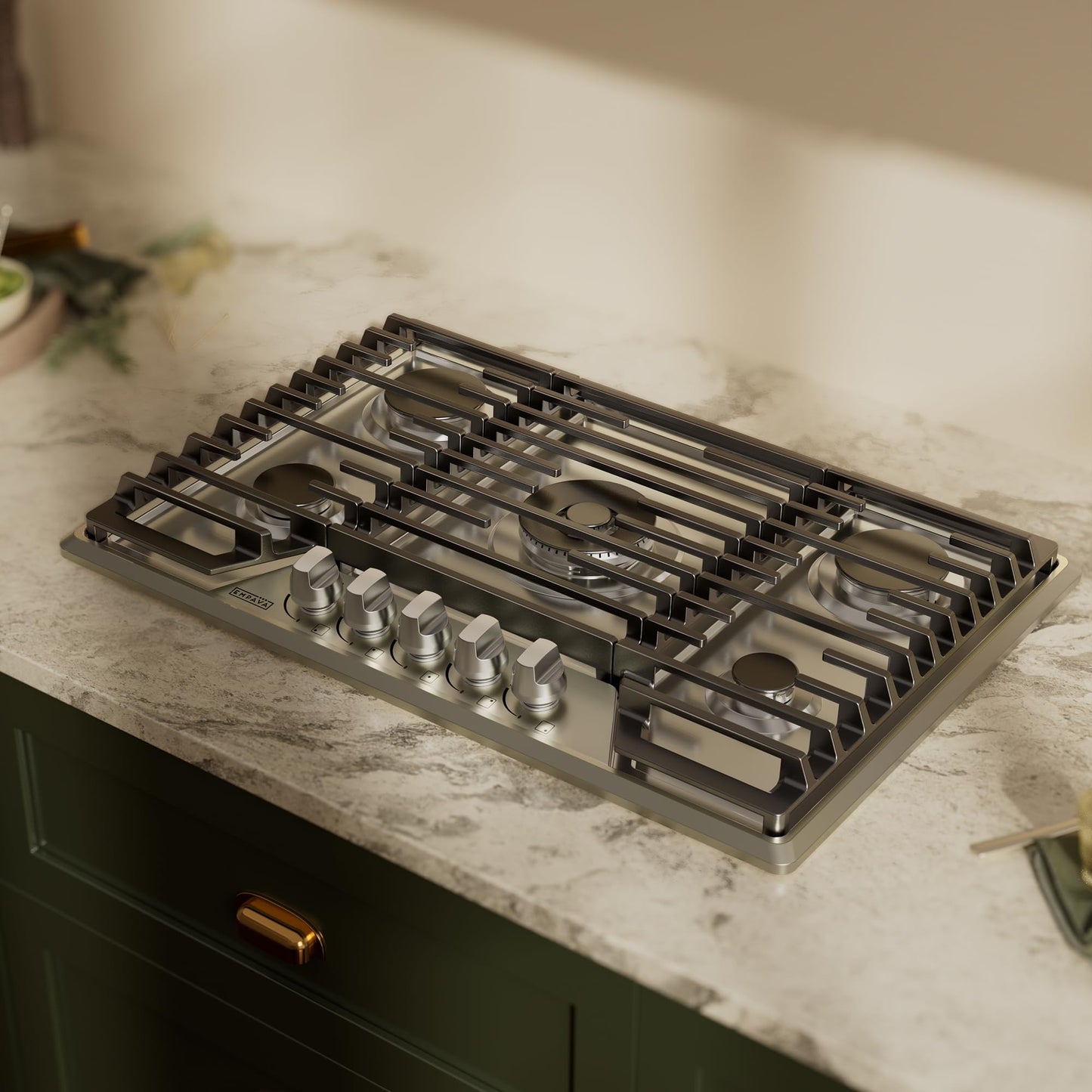 Empava 30-Inch Gas Stove Cooktop - with 5 Italy SABAF Sealed Burner NG/LPG Convertible in Stainless Steel