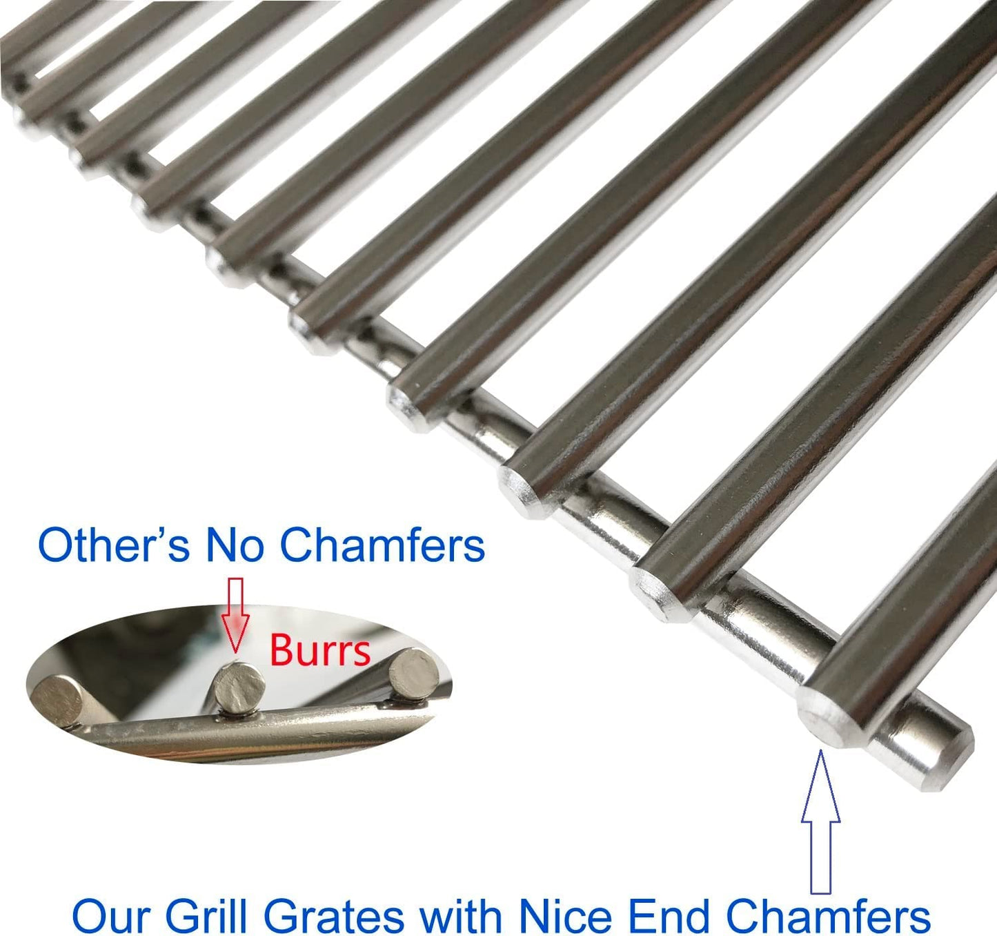 8mm 4 Pack Bull BBQ Lion Premium BBQ Grill Grate Replacement Parts For Bull 16517 BBQ Angus, Brahma, Lonstar Select, Outlaw Steer Premium, Lonestar Select, 7 Burner Premium, 65073 L60000 L75000 L90000