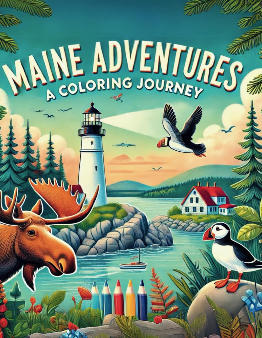 Maine Adventures: A Coloring Journey (US States Coloring Adventure)