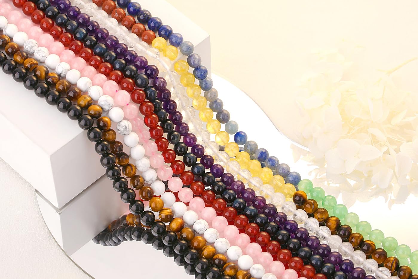 QINJIEJIE 100PCS African Turquoise Beads 8mm Natural Stone Beads Round Loose Gemstone Bead for Bracelet Beading Crystal Jewelry Making DIY Necklace Earrings 0.32"