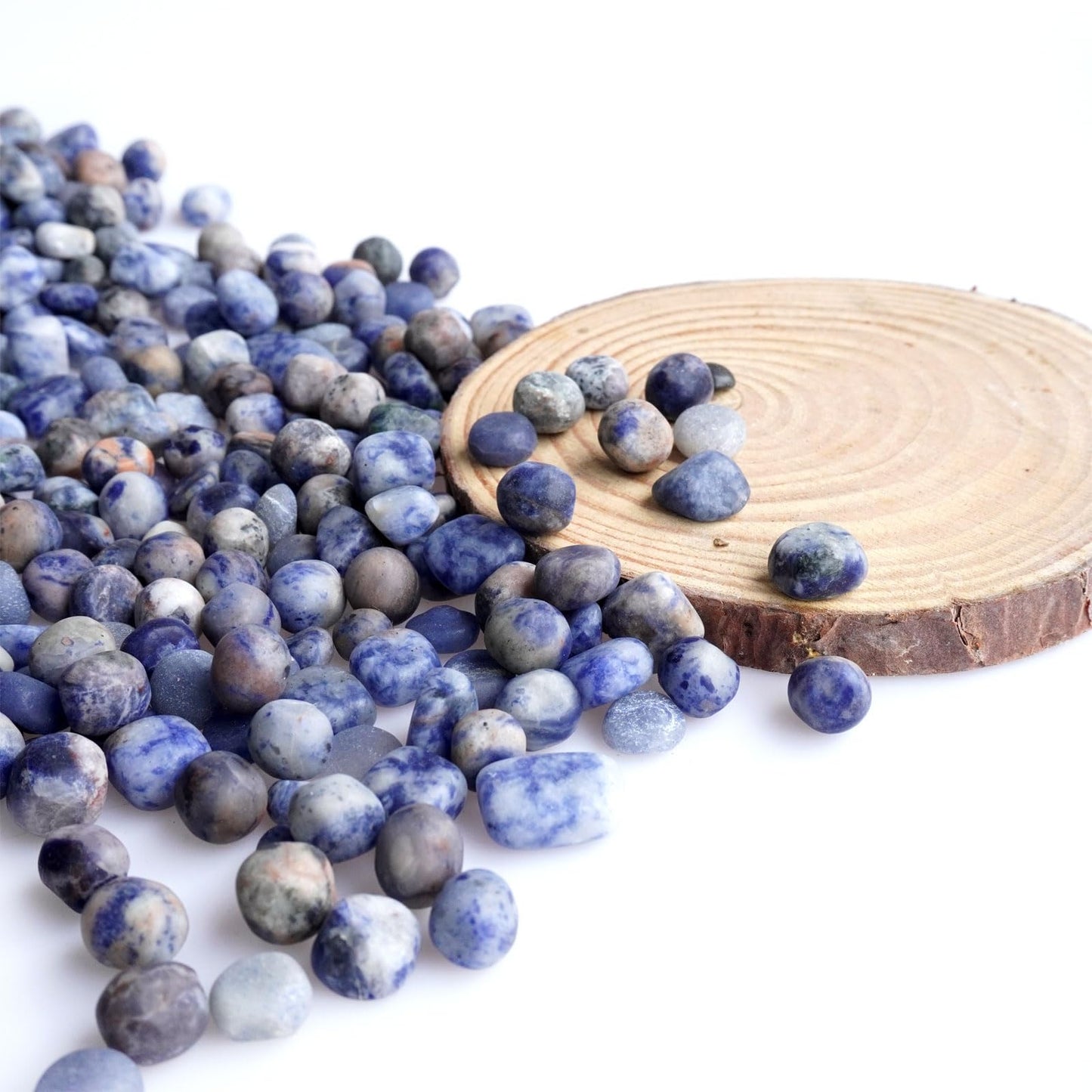 Sisamn 3Lb Natural Blue Sodalite Tumbled Stones - Bulk Polished Crystals for Home Decor, Terrarium Accents, Meditation Spaces, Feng Shui & Decorative Crafts