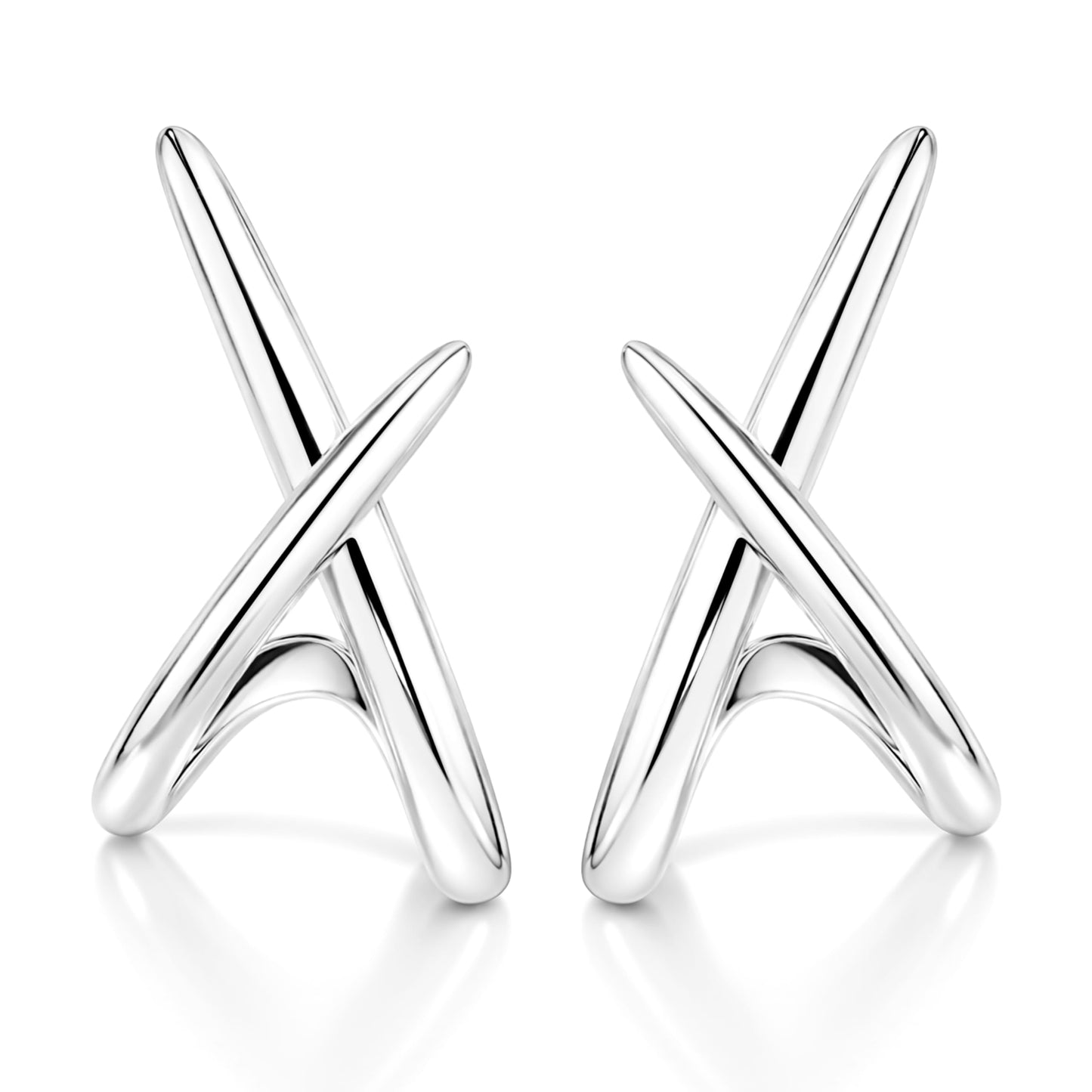 Sterling Silver Earrings for Women Trendy, Dainty Simple Minimalist Unique Silver Stud Earrings, 925 Post Hypoallergenic Earrings for Sensitive Ears Women Women‘s Fashion Gifts