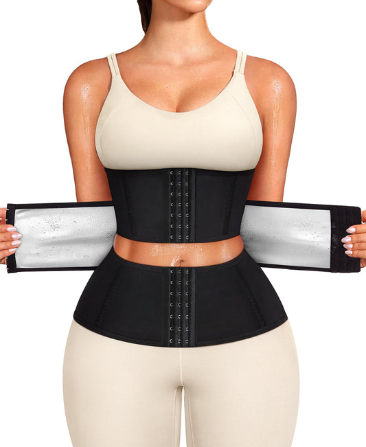 Junlan Sweat Waist Trainer for Women Sauna Waist Trainer for Working Out(Black,3X-Large)