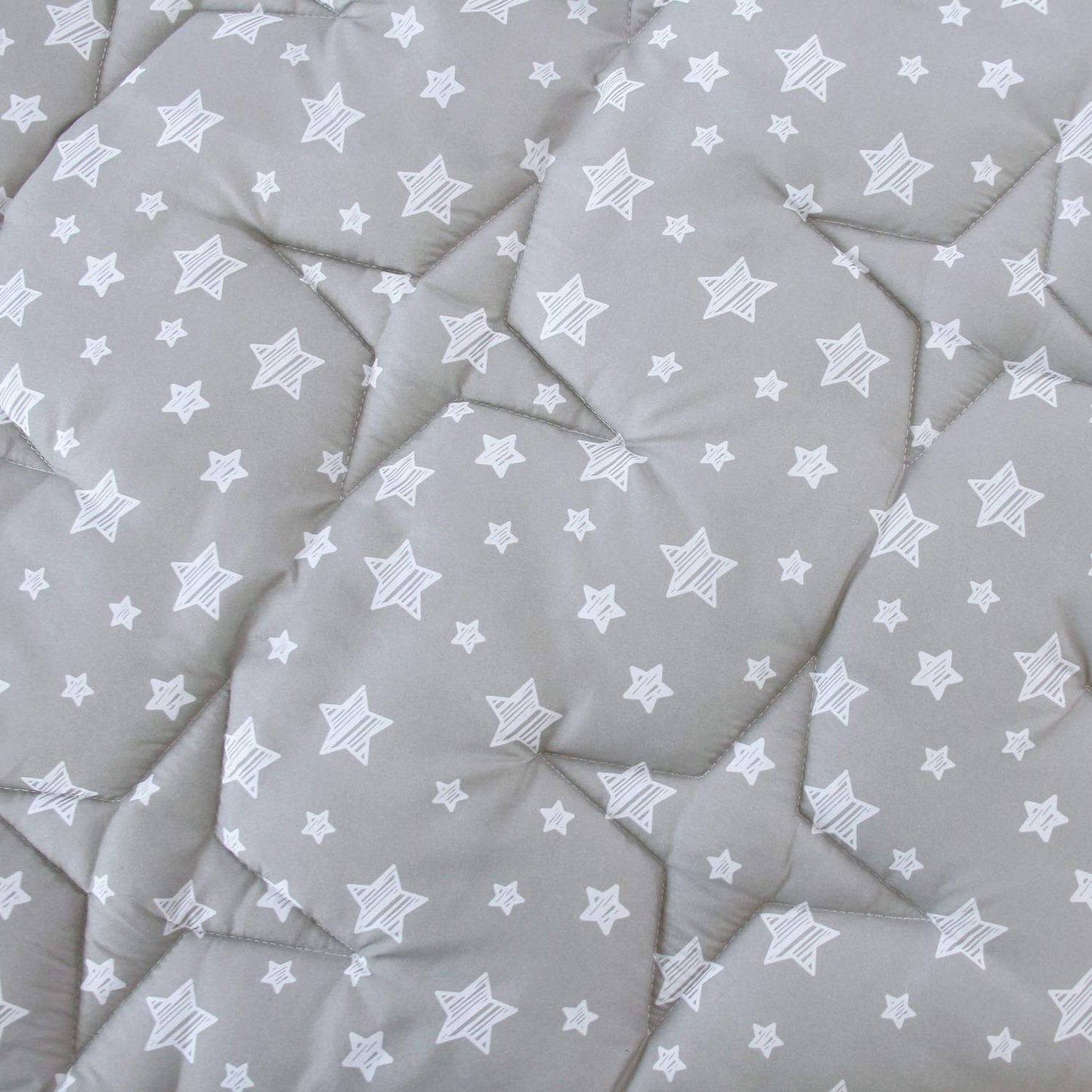 Hexagon Playpen Mat Compatible with Bend River Baby Play Pen, Hexagon Play Mat, Non Slip and Padded Play Mat Grey with Star Print