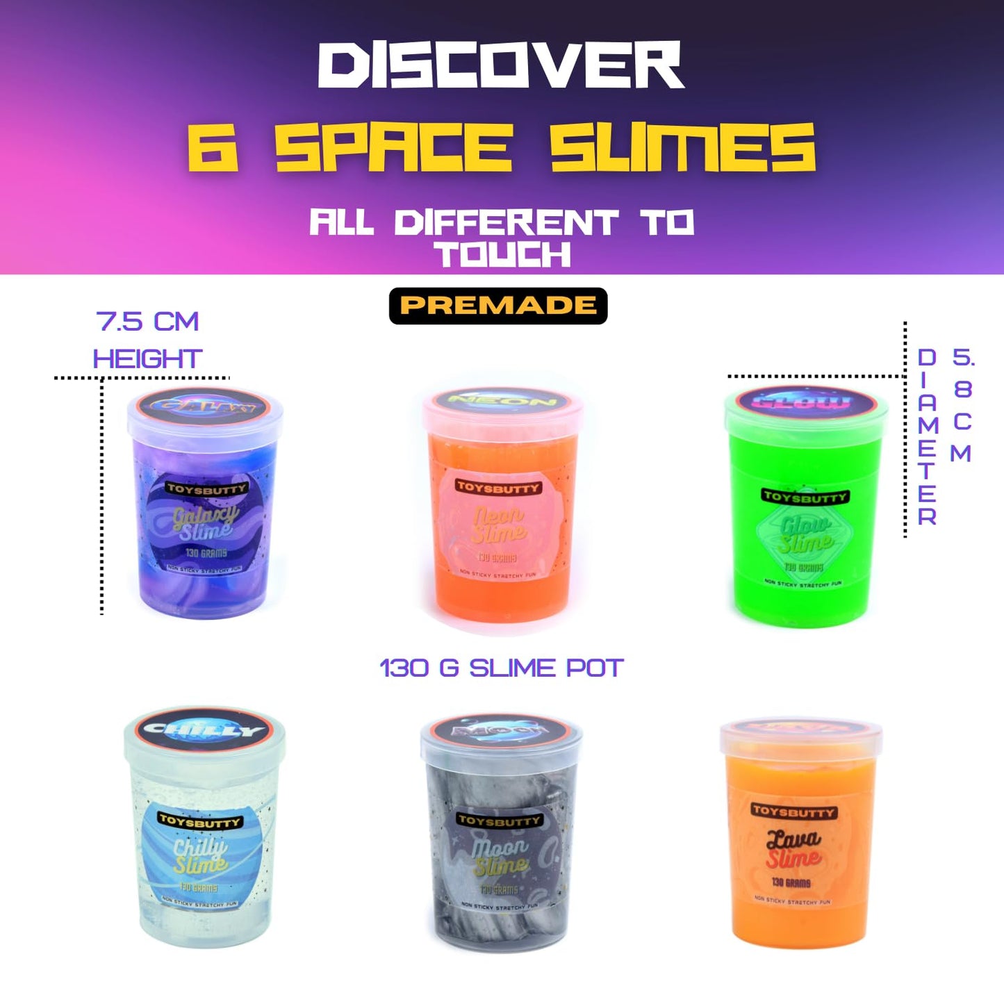 FINOCLAY Galaxy Slime Kit for Kids, 6 Pack Different Scented Strechy Metallic Slime with 15 Space Charms and Mixins, Glow Neon & Clear Putty Toy Set for Girls Boys, Space Adventure Party Toy
