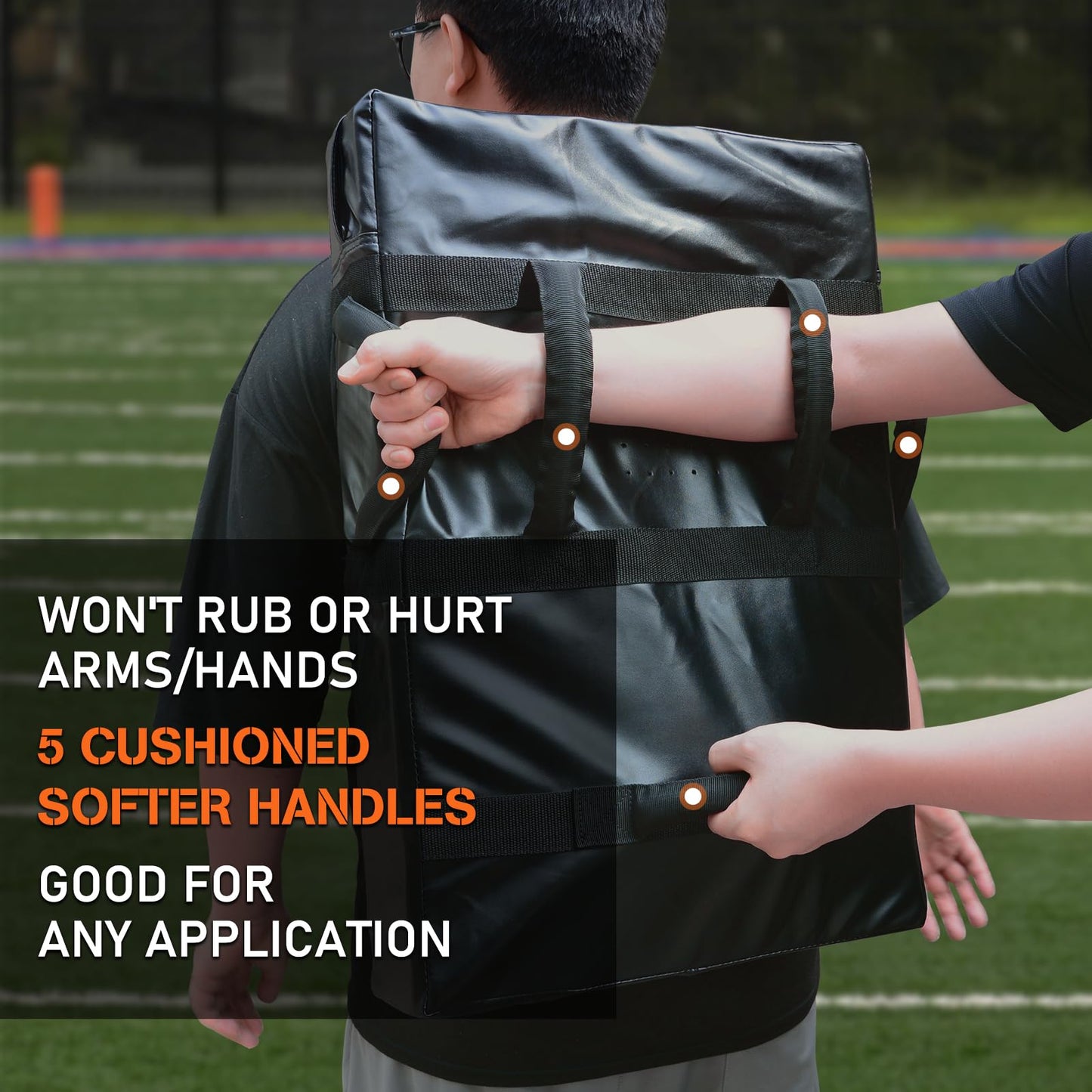 Hikeen 2PCS Football Blocking Pad Training Equipment Denser Softer Foam Kick Pads for Football, Basketball, Hockey, Lacrosse Tackle Dummy - 24"x16" Kick Shield Pad with Handle