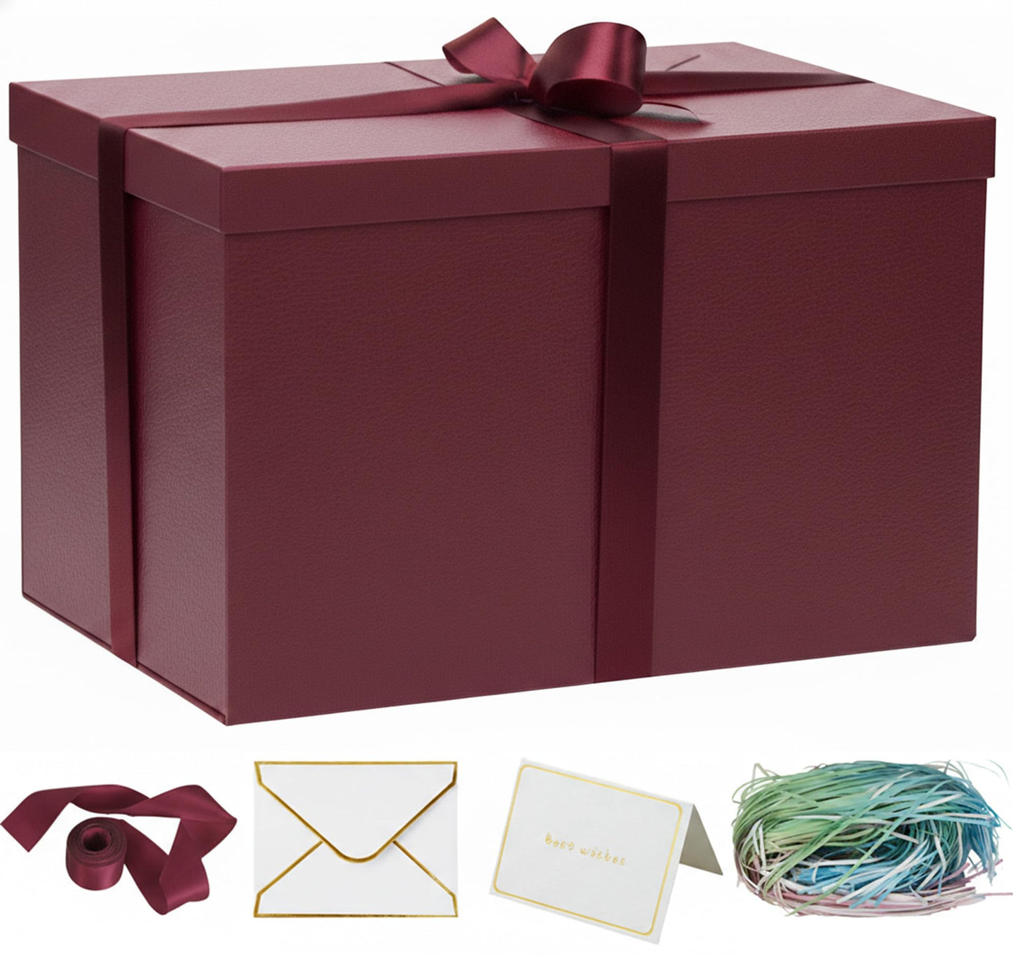 YINUOYOUJIA Extra Large Gift Box,17x11x11 Inches Burgundy Gift Boxes with Lids for Presents,11-inch Deep Gift Box for Wrapping Gifts.Ideal for Birthday,Weddings,Anniversary,Christmas or Business.