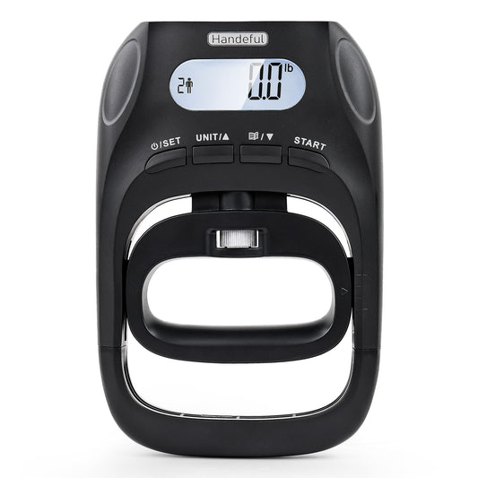 Handeful Grip Strength Tester Trainer - Dynamometer Handgrip Measurer Meter, Handheld Strengthener Exerciser for Sports, School, and Home Use (black 180kg)