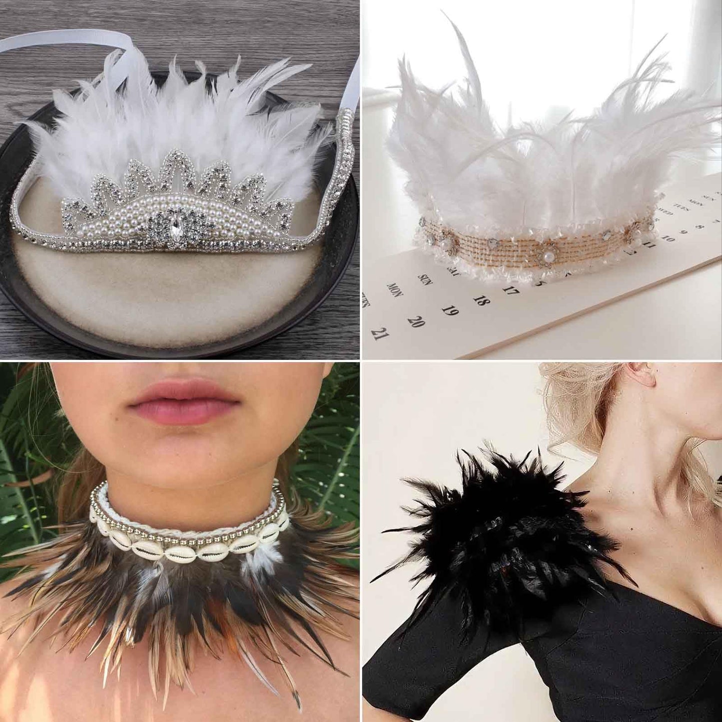 Lime Green Rooster Feather Fringe Trim 14.7ft 3-5inch Fluffy Feather Trim Fashion Dress Sewing Crafts,Gloves,Feather Shawl Cape, DIY Handbag and Wedding Decoration