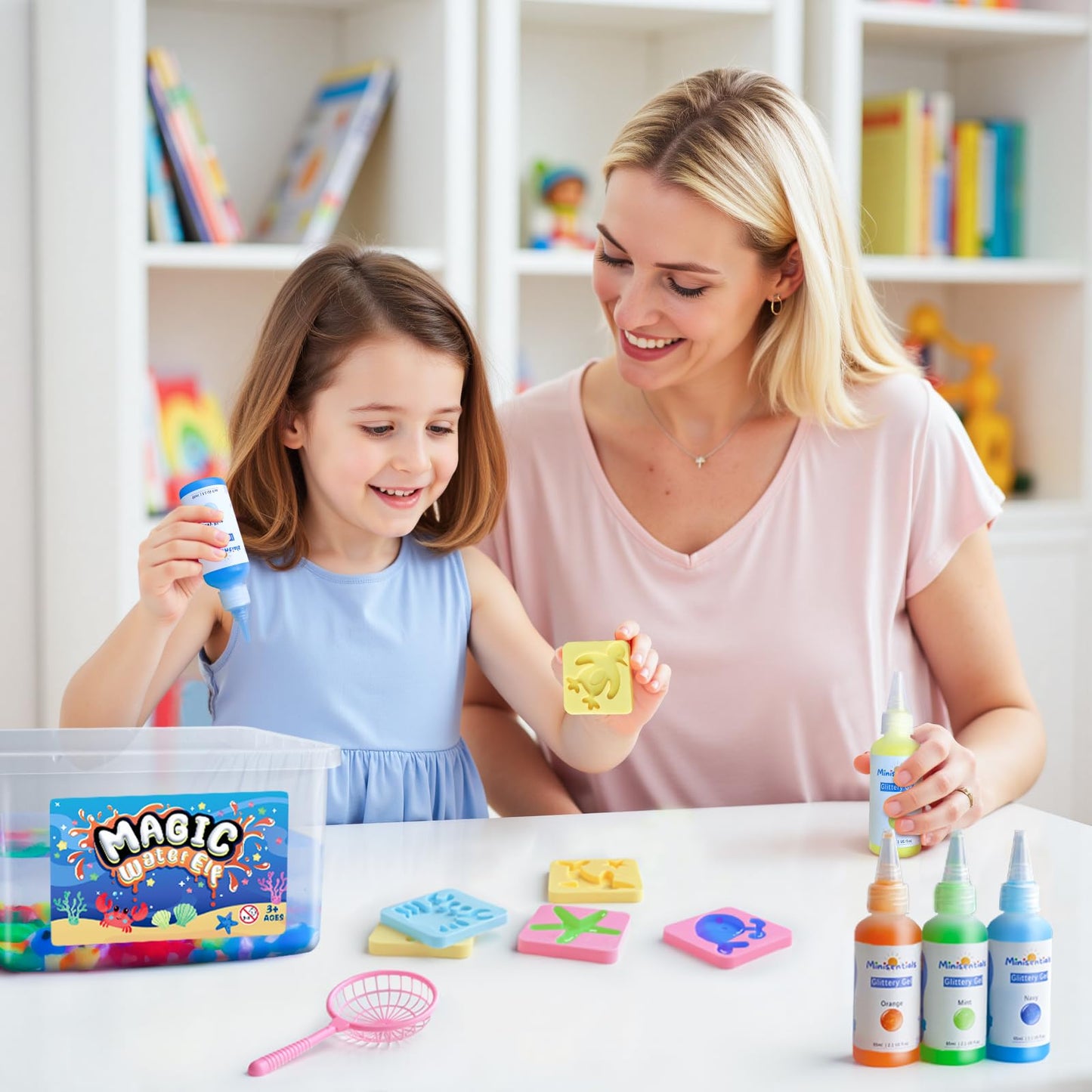 Magic Water Elf Toy Kit - Magic Gel Water Pets with Aquarium Bottle - Make Your Own Squishies Crafts Toys - Crafts Kit for Kids Christmas Gifts Birthday for Girls Boys Age 6 7 8 9 10 Years Old