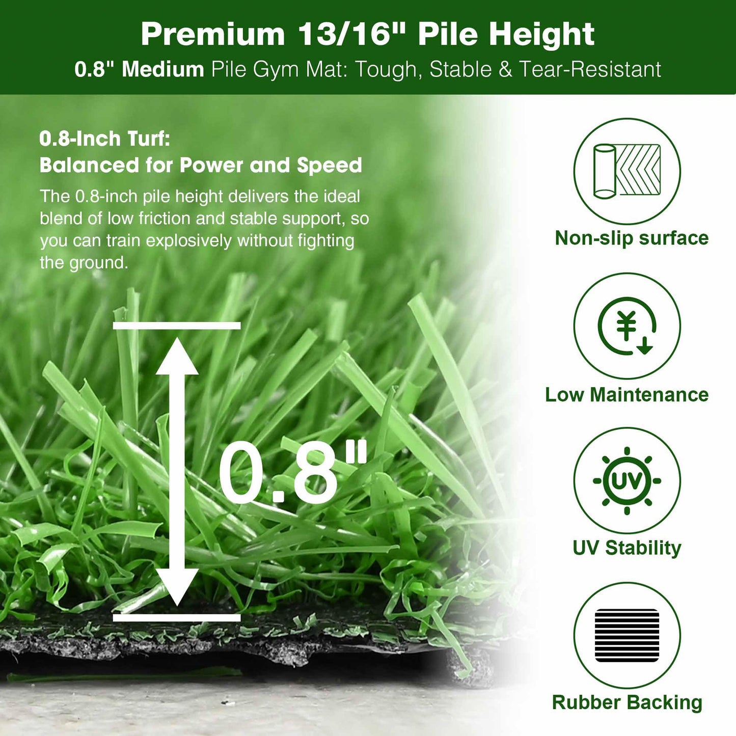 Yescom 4x20FT Gym Turf Artificial Grass Rug Exercise Mat for Sled Track Flooring