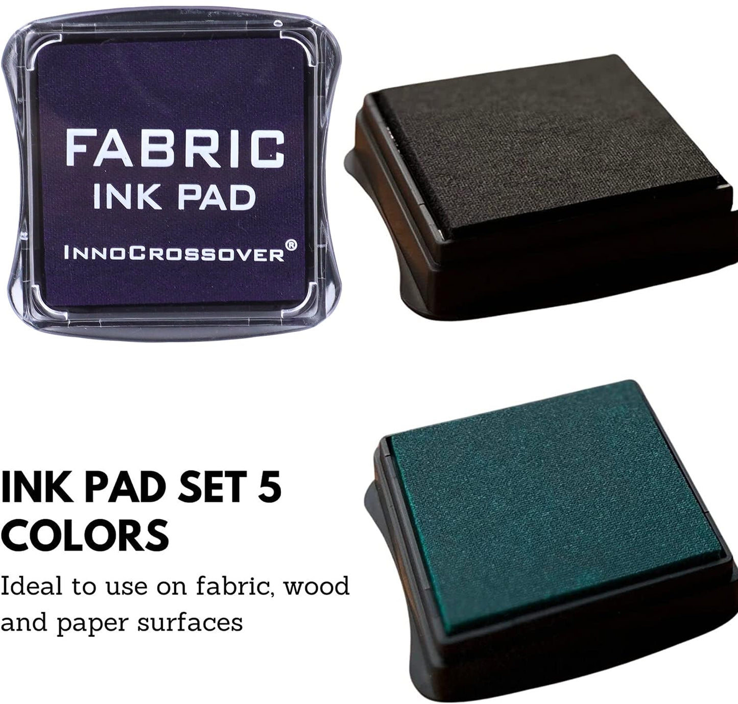 Stamp Pad, Fabric Ink Pad Stamps Set, 5 Colors Non-Toxic Pigment Ink Pad for Stamps, Rubber Stamps, Card Making Supplies, Wood, Fabric and Paper Surface. Stamps for Crafts (5 Pack)