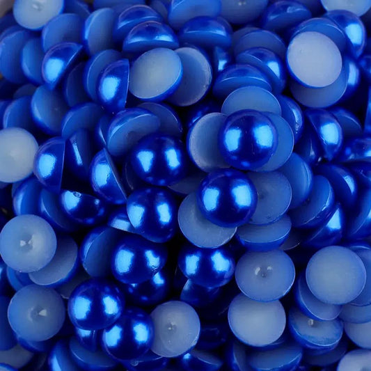 350PCS Flat Back Half Pearls, 14mm Darkblue Half Round Flatback Pearls Gems Beads for Crafts Jewlery, Loose Pearl Beads Gem for Shoes, Cup, Wedding, Decor Hair, Nail Art Decoration