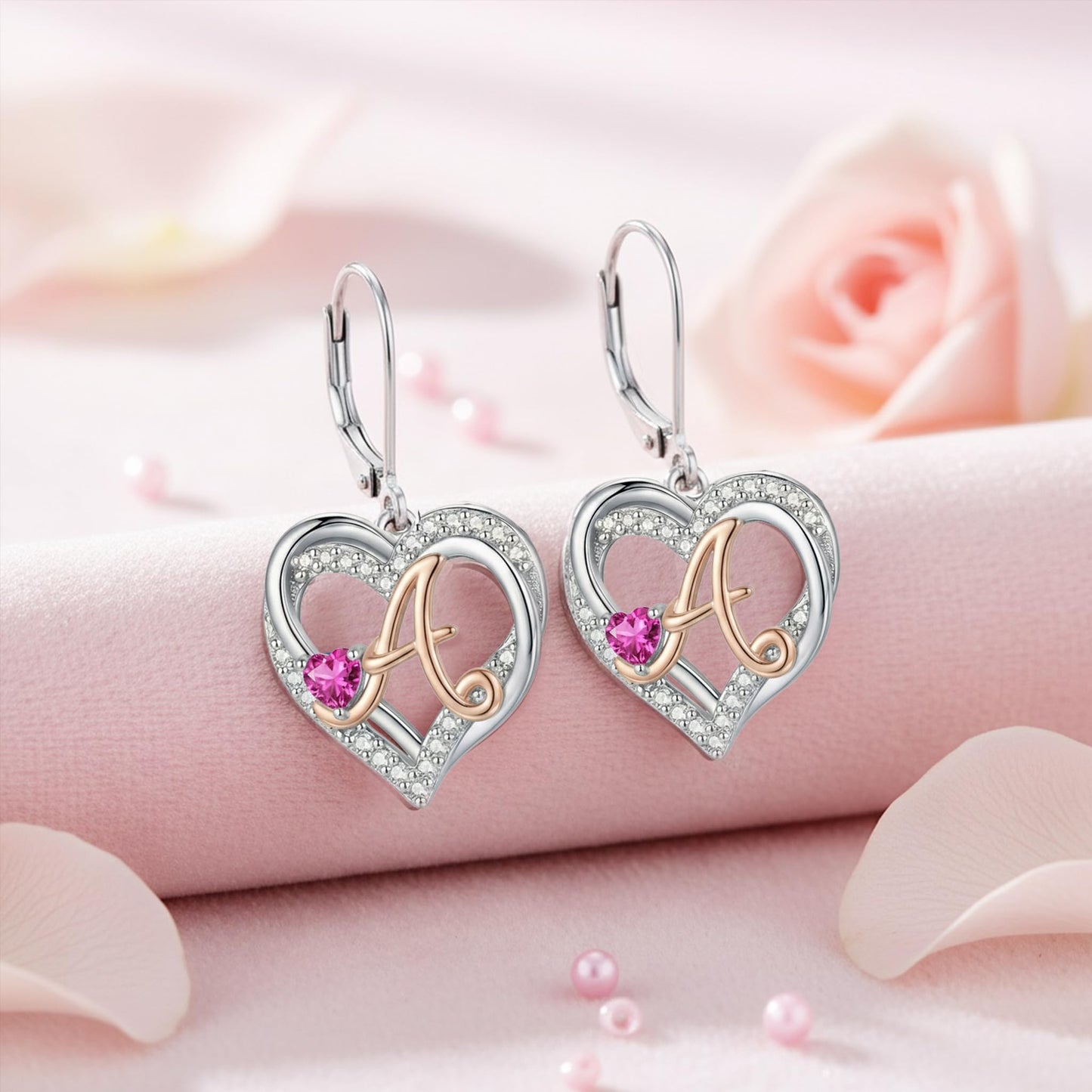 ZPMMPZ Initial Birthstone Earrings Intial Letter Dangle Drop Earrings Birthstone Jewelry Gifts for Women A & November