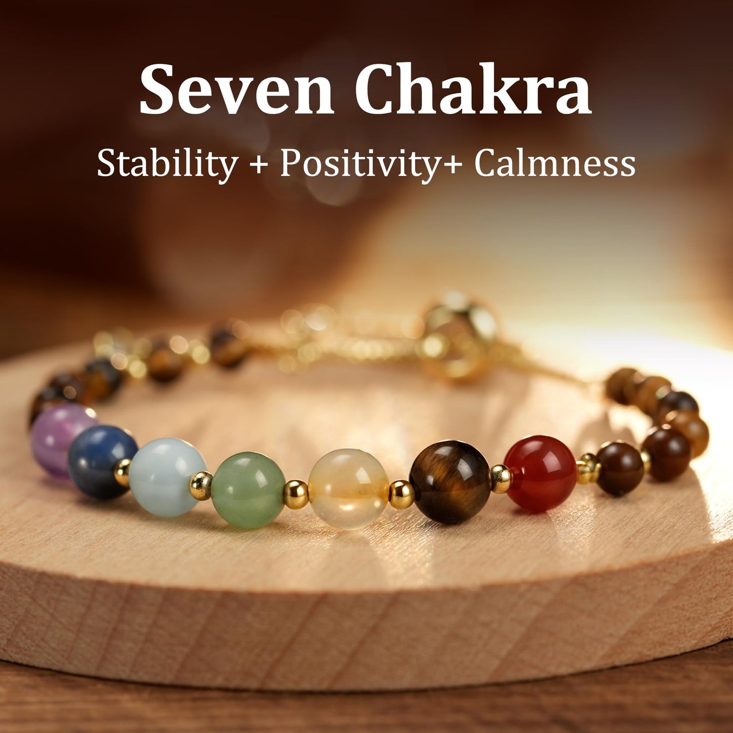 LAVEIR Chakra Bracelets for Women, Crystals and Healing Stones Crystal Bracelet Healing Bracelet for Women Spiritual Gifts Relaxing Gifts Yoga Meditation Anxiety Jewelry