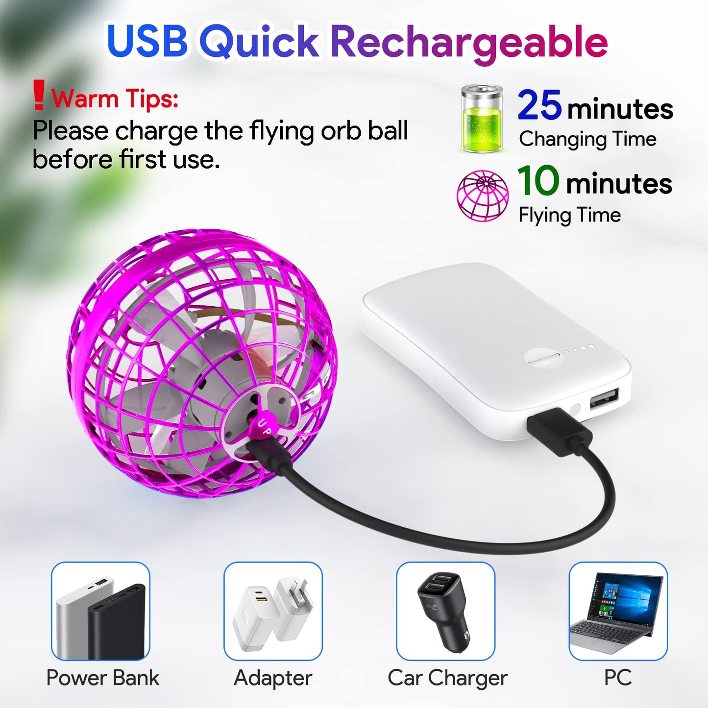 2025 Flying Orb Ball, Boomerang Hover Space Ball Flying Spinner, Orb Drone Orbit, Cool Toys Kids for 6 7 8 9 10+ Year Old Boys Girls Teens, Indoor Outdoor Toys