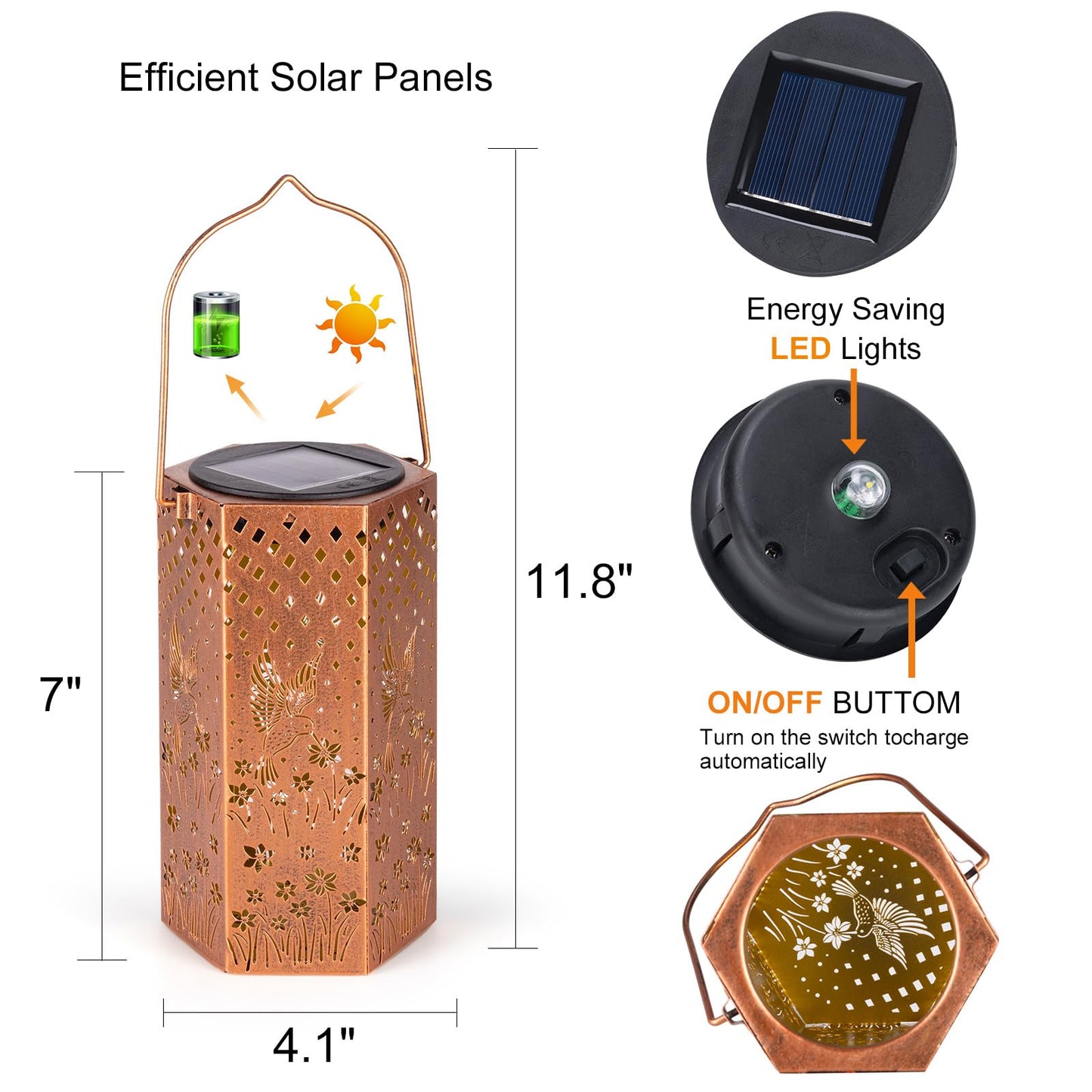 2 Pack Hummingbird Solar Lanterns Outdoor Waterproof - Mothers Day Gifts for Mom Grandma, Birthday Gifts for Women, Solar Lights Outdoor Garden Decor for Outside