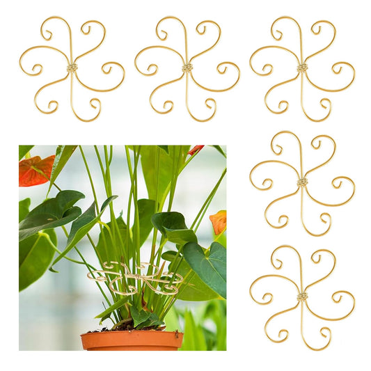 5 Pcs Plant Stem Support, Iron Monstera Plant Support, Durable Hook Stem Supports for Healthy Growth, Bamboo Clamp Set for Leaf Stabilization and Support, Ideal Present for Plant Lovers (5.5IN*5.5IN)