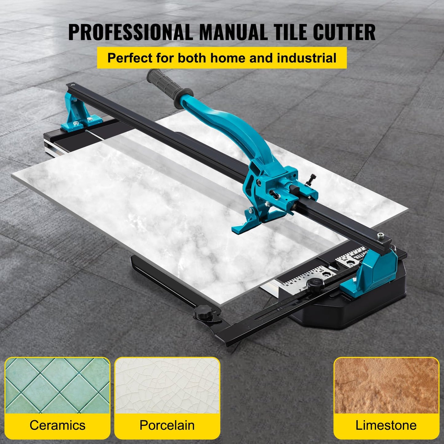 Mophorn 48 Inch Tile Cutter Single Rail Double Brackets Manual Tile Cutter 3/5 in Cap w/Precise Laser Manual Cutter Tools for Precision Cutting (48 Inch)