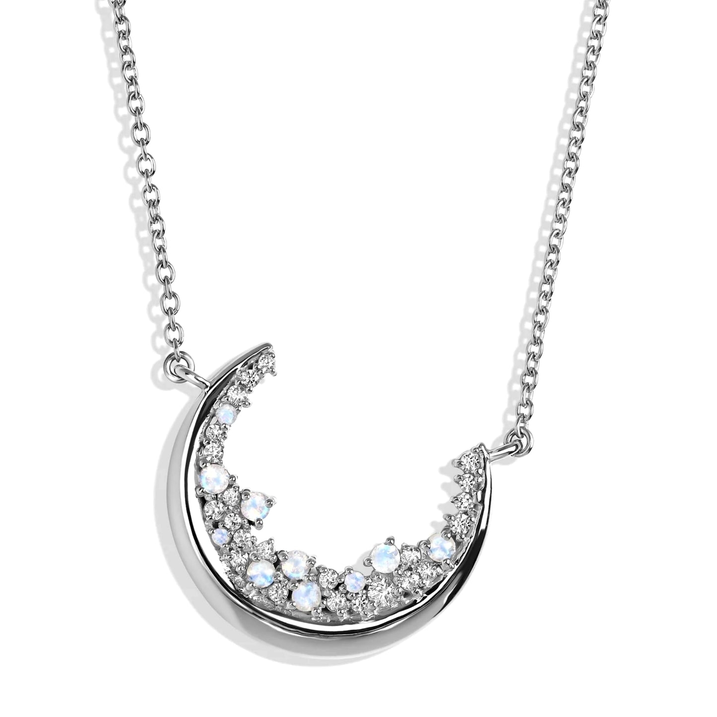 Moon Magic - Authentic Moonstone Necklace for Women | Onyx, Black Obsidian Necklaces/Real 925 Sterling Silver/18k Rose and Yellow Gold Enchanted Crystal Necklace for Women | Genuine Gemstone Jewelry