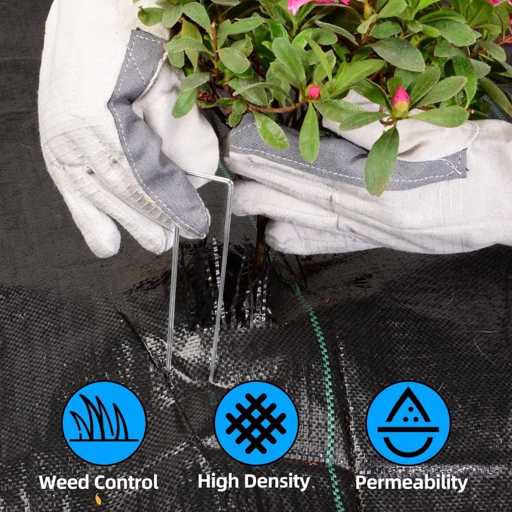 LAVEVE 4FT x 100FT Weed Barrier Landscape Fabric, 3.2oz Premium Heavy Duty Garden Cloth, Ground Cover for Gardening, Farming