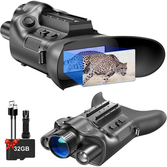 Crangcam Night Vision Goggles with Night Vision Rangefinder, 4K Video Photo in Full Dark HD Camera Day Night Use 6X Digital Zoom Rechargeable Infrared Night Vision Binoculars for Adults