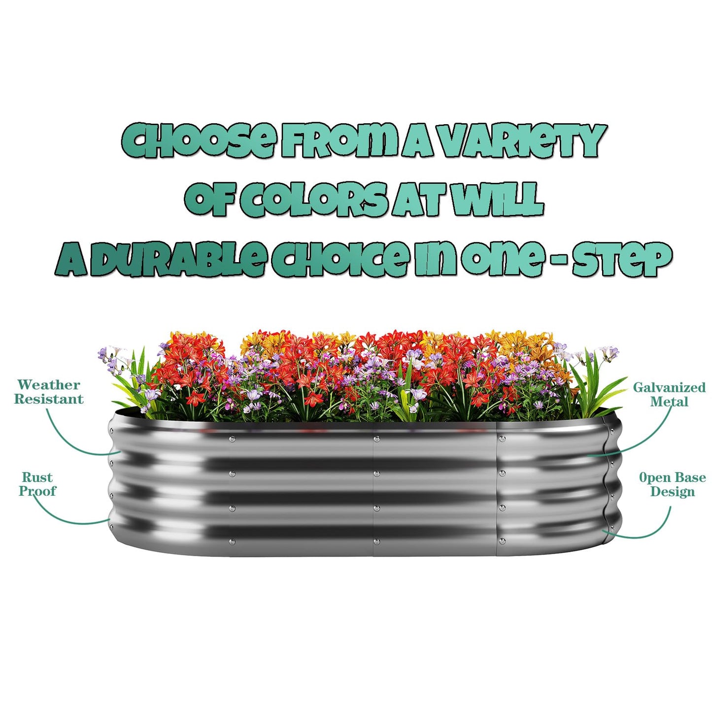 ZFHgarden Galvanized Metal Planter Round Raised Garden Bed Kit for Gardening Outdoor，2x2x1ft Grow Garden Box Raised Flower Bed，Round Galvanized Planter Outdoor Metal Fire Pit Ring