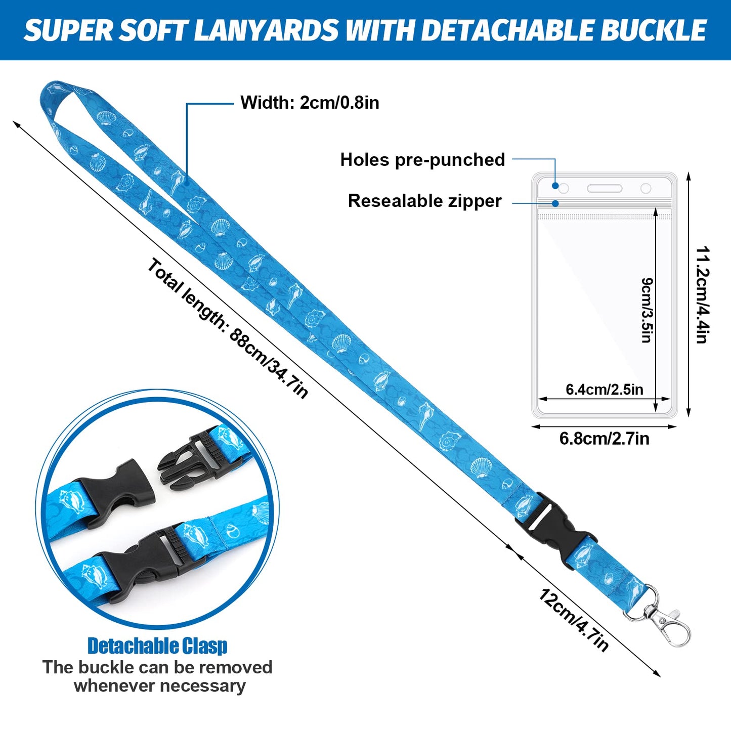 20 Pack Cruise Lanyards Carnival Cruise Lanyard with ID Holder Waterproof Cruise Lanyard Detachable Buckler for Cruise Ships Cards Women Men Cruise Accessories