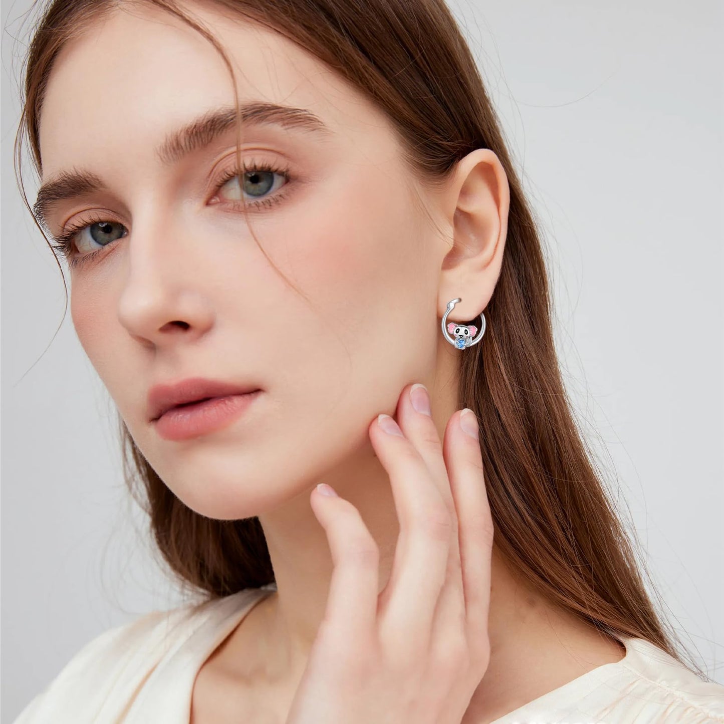 Axolotl Earrings 925 Sterling Silver Hypoallergenic Cute Sea Creature Hoop Earrings for Sensitive Ears Kawaii Jewelry Gifts for Women