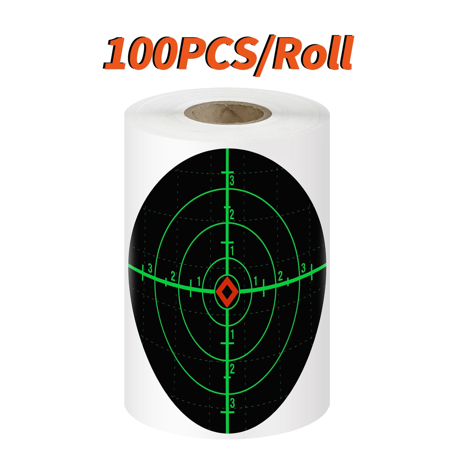 Camdeez Splatter Shooting Targets 6 Inch Reactive Paper Target Stickers 100pcs - Self Adhesive Target Roll for Rifles, BB Guns, Airsoft, Pellet Guns Indoor Outdoor Range