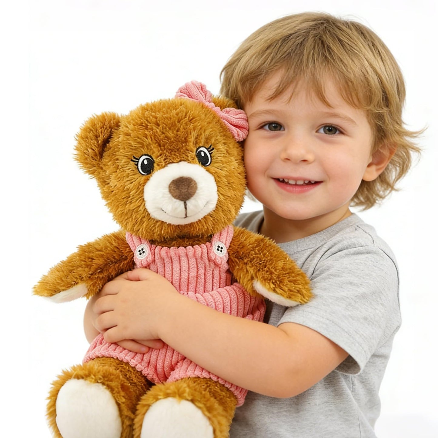 Cute Girl Stuffed Teddy Bear Plush Toy 11 Inch Soft Baby Teddy Stuffed Animal Little Bear Doll, Cuddly Bear Plush for Girls Boys, Kids, Babies, Adults & Baby Shower Birthday Easter Gift (Pink Dress)