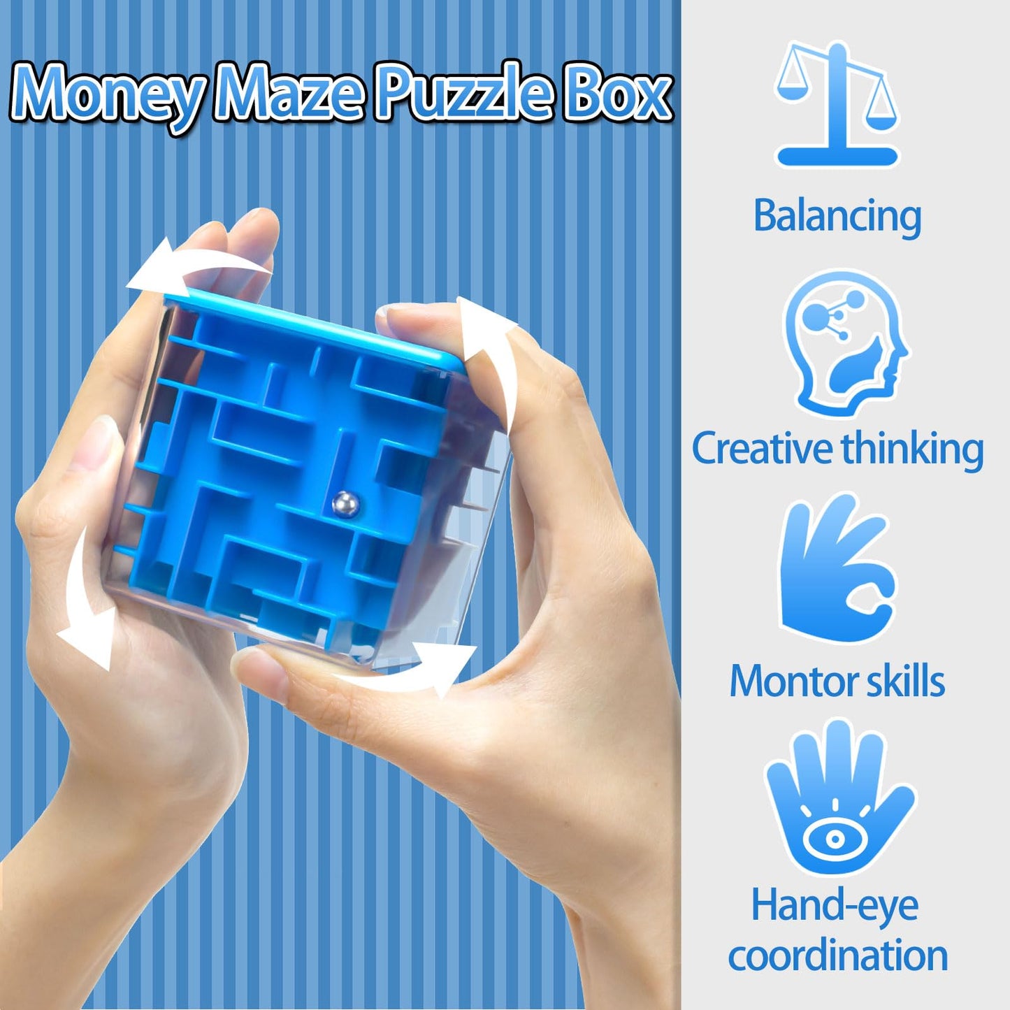6 Pack Money Maze Puzzle Gift Box, 3D Puzzle Boxes Toy for Money Gift - Maze Magic Cube Toy Brain Teasers for Kids Adults Birthday Party Favors Easter Basket Fillers