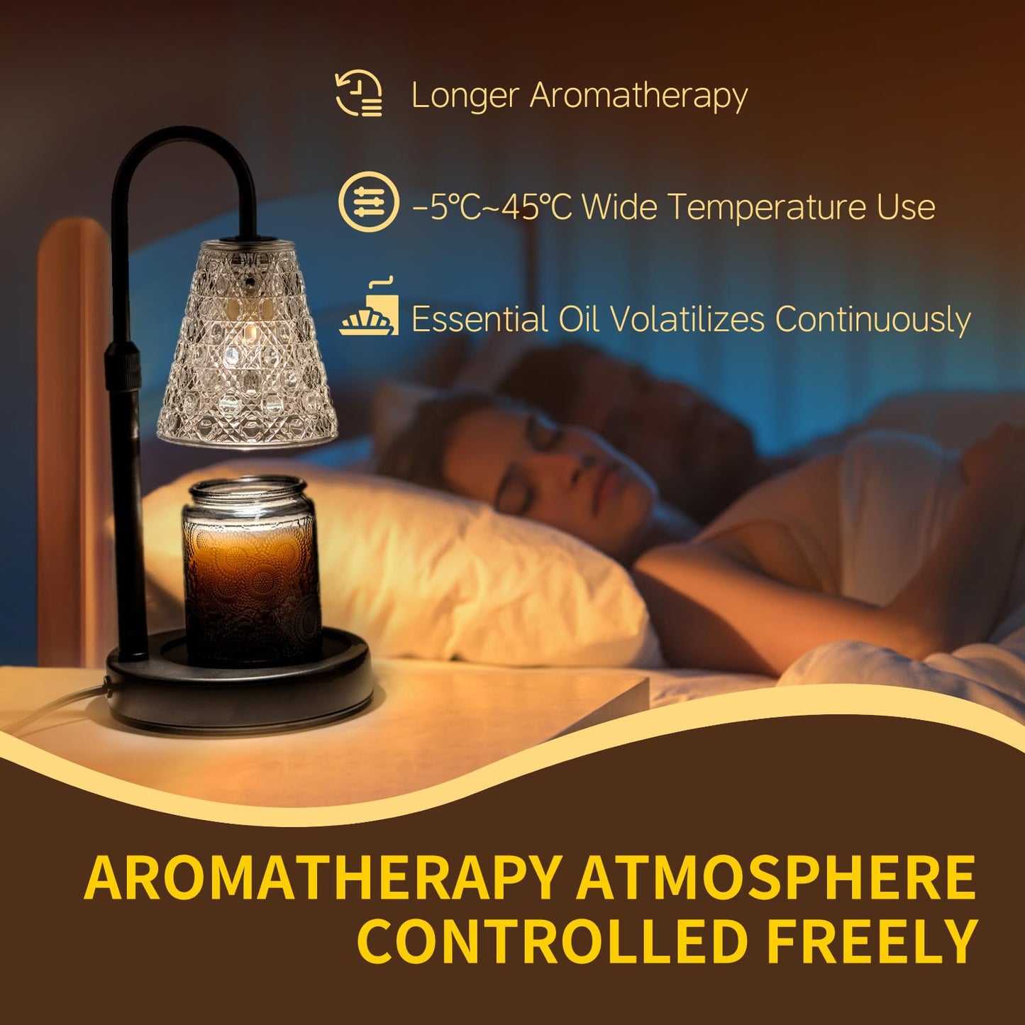 RMFSH Candle Warmer Lamp with Timer Dimmable, Birthday Gifts for Women Mom, House Warming Gifts New Home Decor, Wax Melt Warmer for Jar Candles with 2 Bulbs