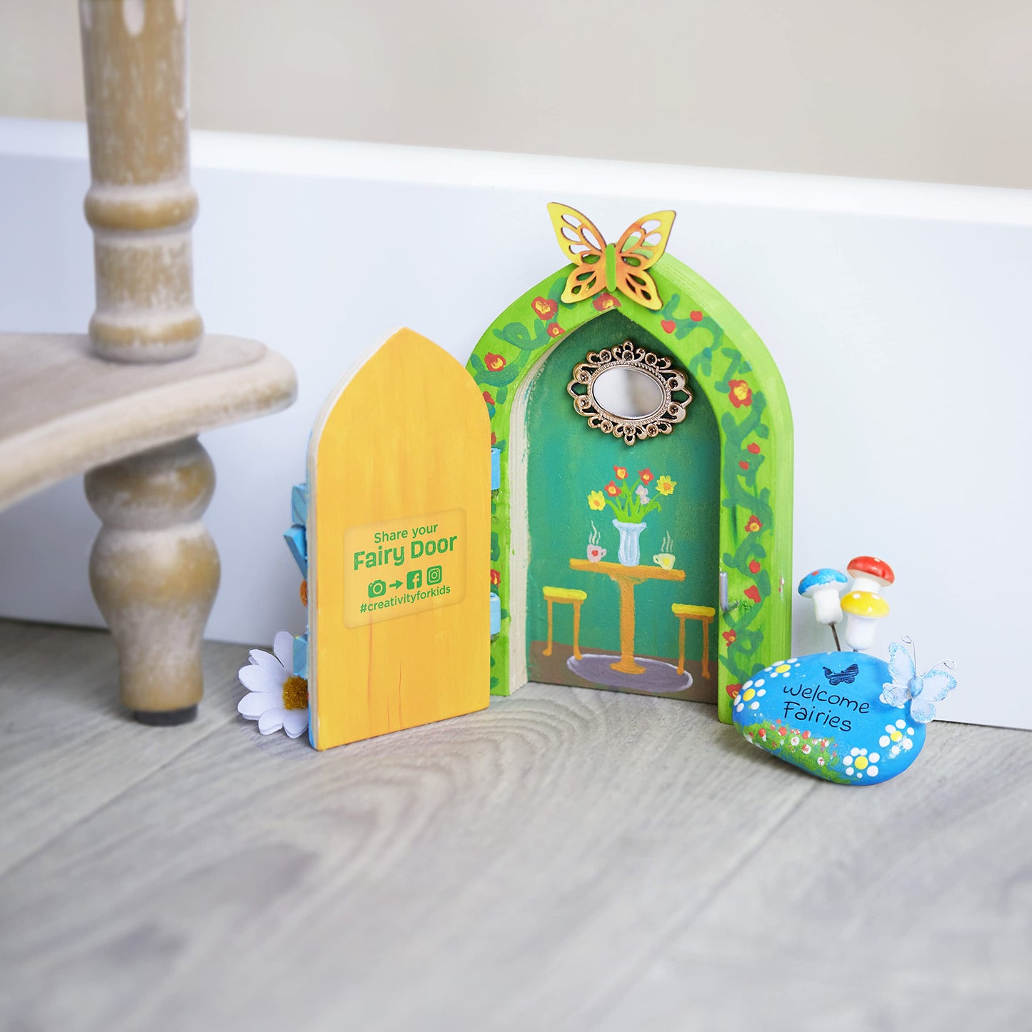 Creativity for Kids Butterfly Fairy Door Kit - Painting Arts and Crafts for Kids, Creative Gifts for Girls and Boys (Ages 6+)