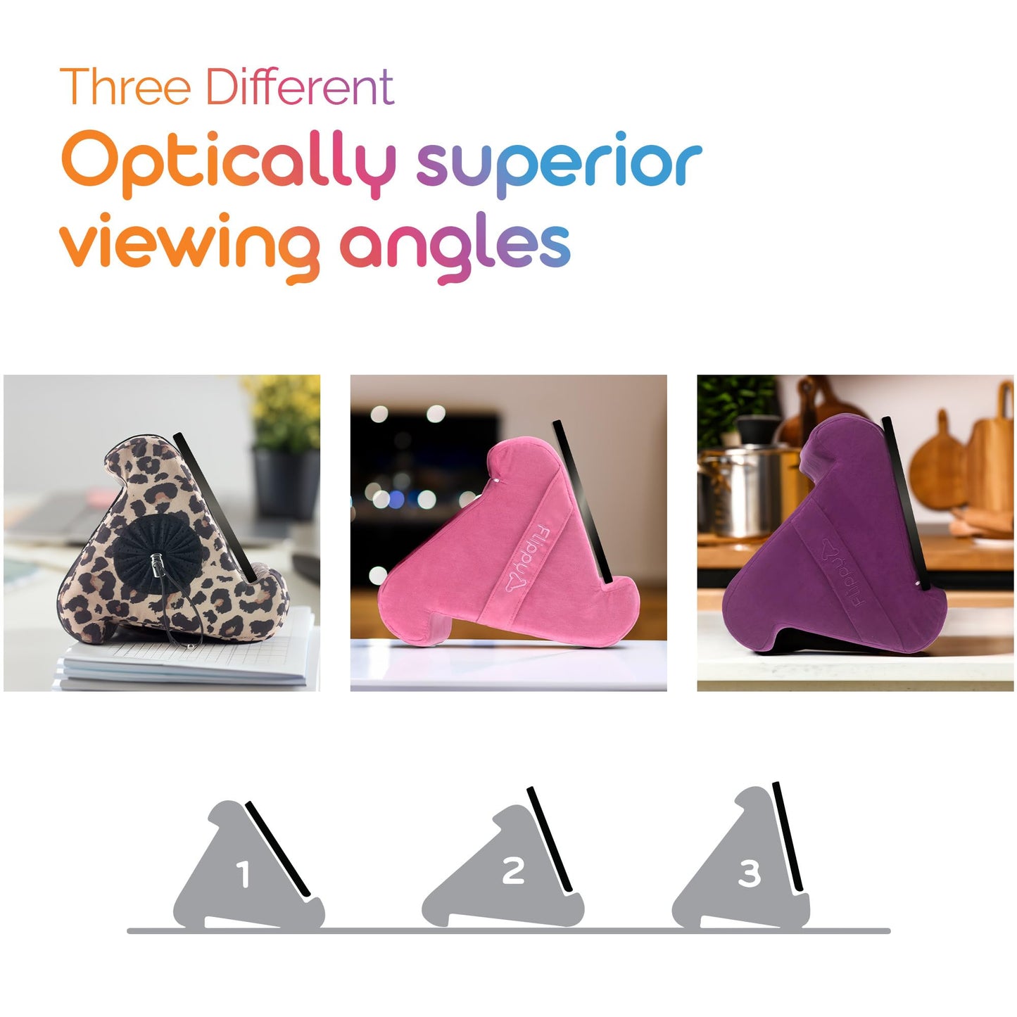 Flippy Original Tablet Pillow Stand & iPad Holder, Gift for Book Lovers & Readers, Multi-Angle Stand with Storage for Lap, Desk & Bed, Compatible with Kindle, Fire, iPad & Samsung, Smokey