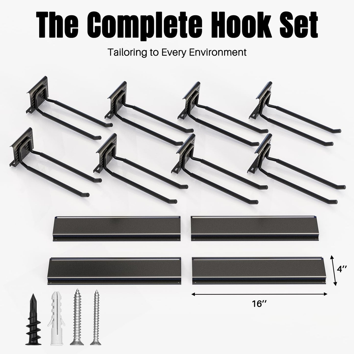 Garage Garden Tool Organizer Wall Mount, Heavy Duty Garage Tool Storage Rack 64 Inches, Max Load 440lb - Shovel, Rake, Folding Chair, Weed Eater Storage