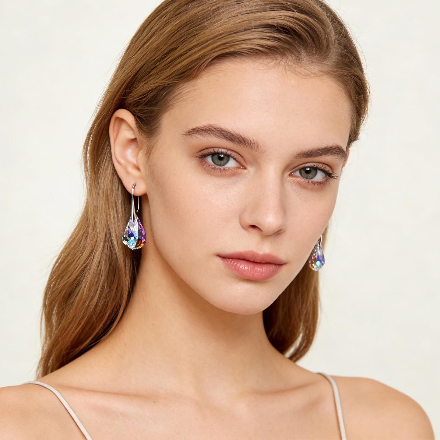 2Pcs Quartz Stone Earrings for Women Crystal Sparkling Dangle Earring Trendy Jewelry Birthday Gifts for Women