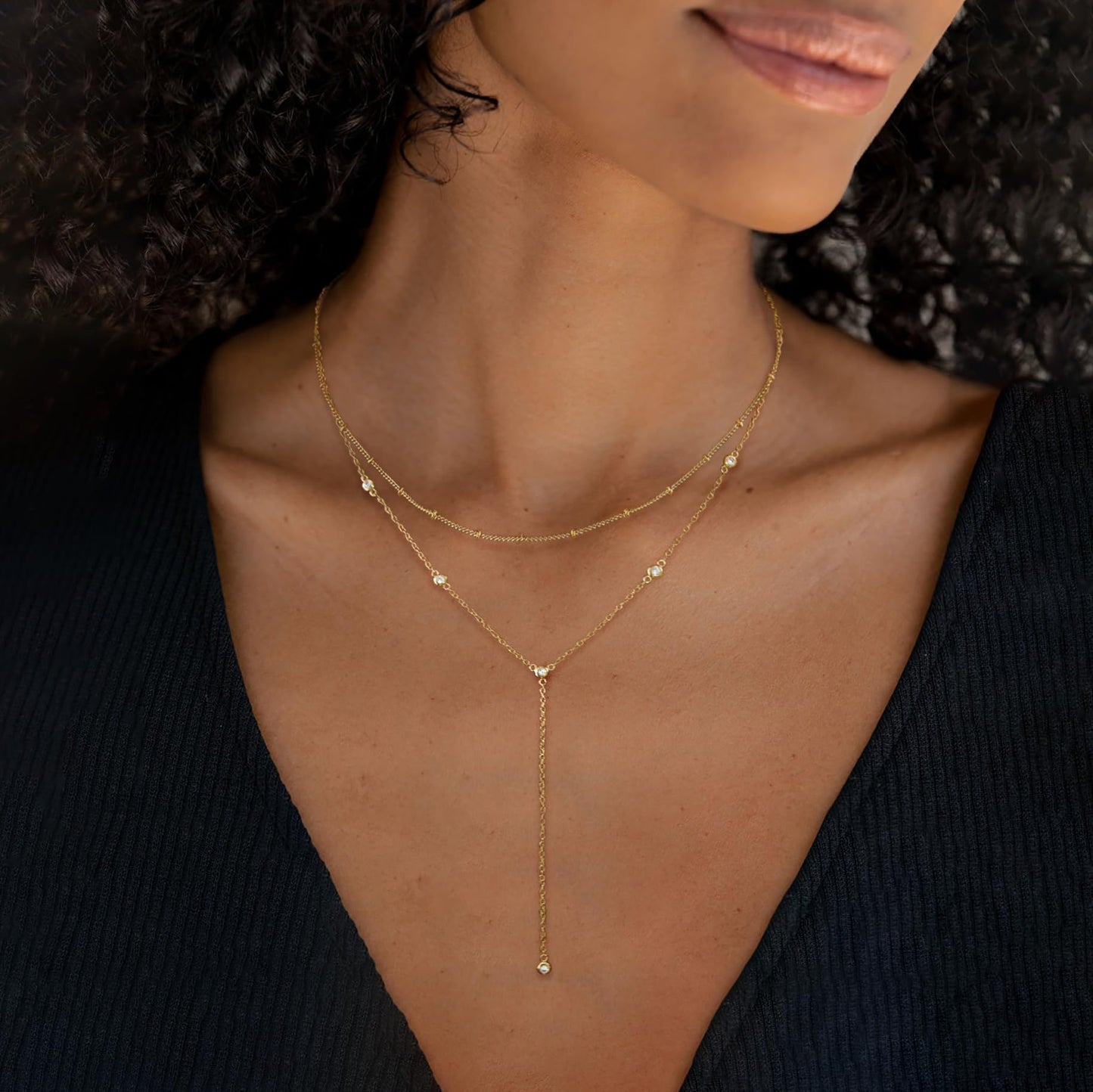 Fwlisesa Layered Necklaces for Women, Dainty Long Boho Necklaces 14k Gold Plated Layering Necklaces for Women Trendy Jewelry Sets Boho Long Body Chain Necklace Fashion Accessories Gold Jewelry Set