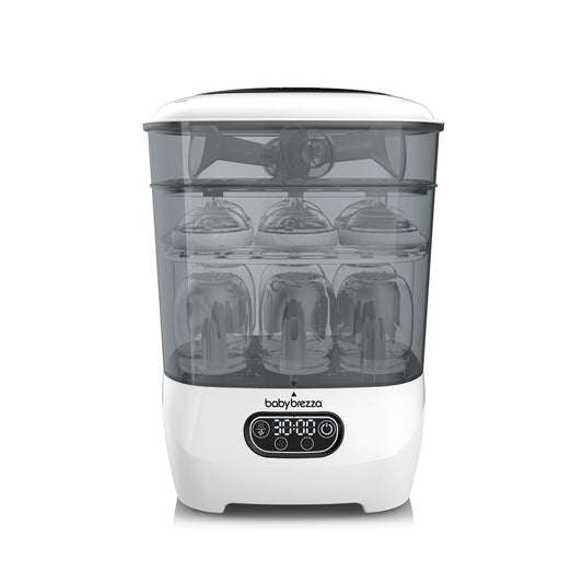 Baby Brezza Bottle Sterilizer and Dryer Advanced – 33% Faster - Largest Capacity Steam Sanitizer - Universal Sterilization Machine for All Bottles + Pump Parts - HEPA Air Filter