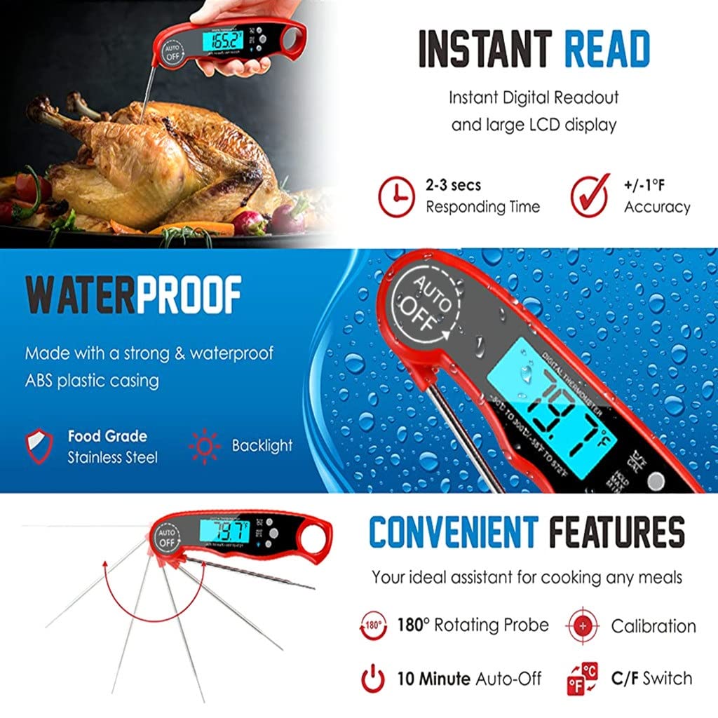 MVUYO Food Thermometer Digital Kitchen Meat Water Milk Cooking Probe BBQ Electronic Oven