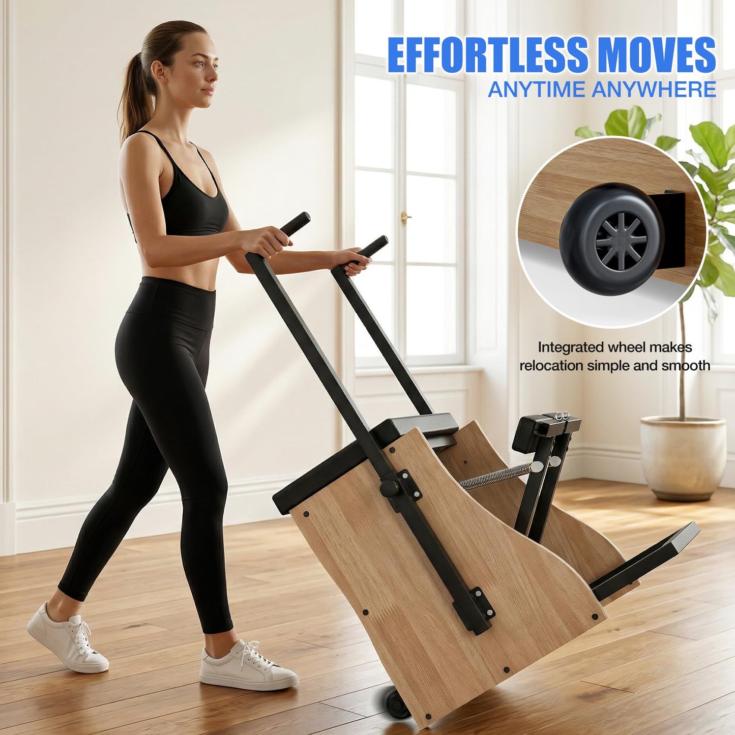 Pilates Chair Wunda Chair Pilates Combo Chair Reformer Machine with Adjustable Resistance Springs Split Pedal Handles Home Gym Equipment for Yoga Core Training Rehabilitation Includes Non-Slip Socks