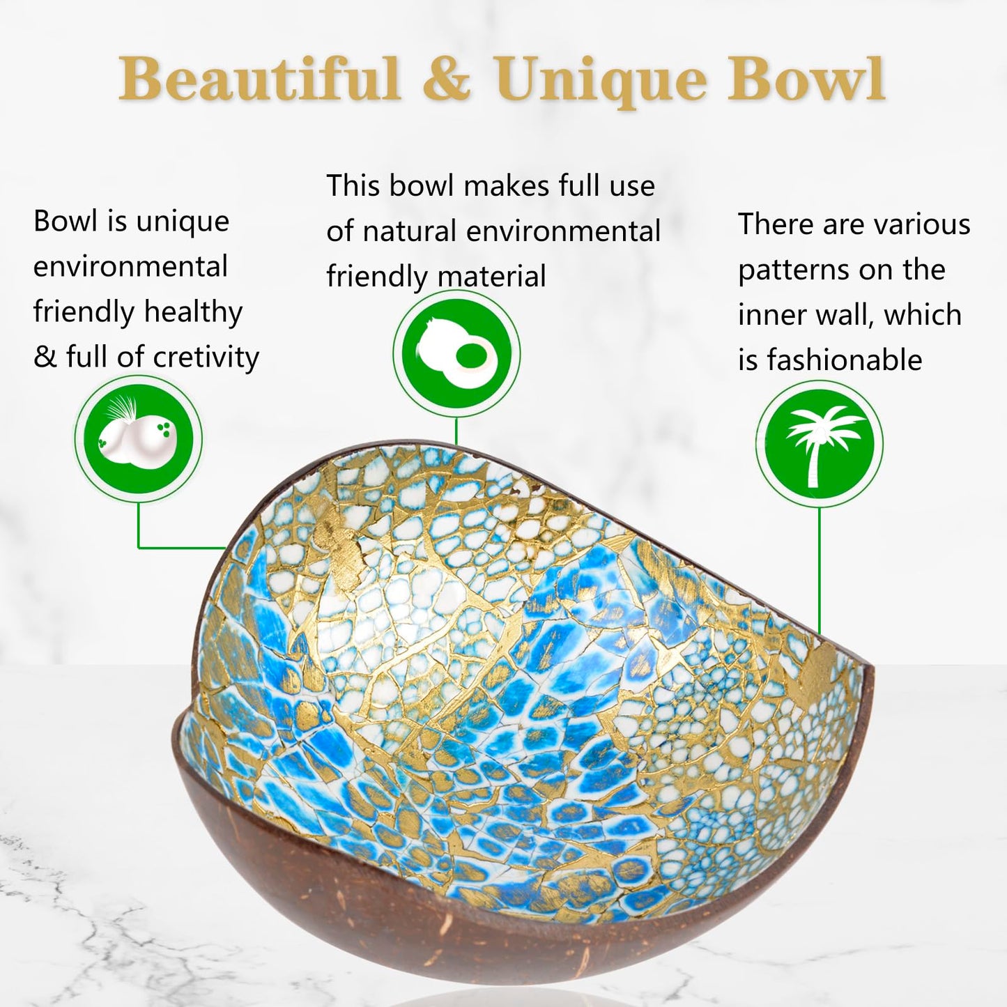 Coconut Bowls Decorative Candy Dish - Heart Acai Bowl, Natural Wooden Candy Dish, Key Bowl Holder for Entryway Table, Yogurt Smoothie Nuts Dessert Container, Rice Fruits Dry Snack Storage Shell Bowls